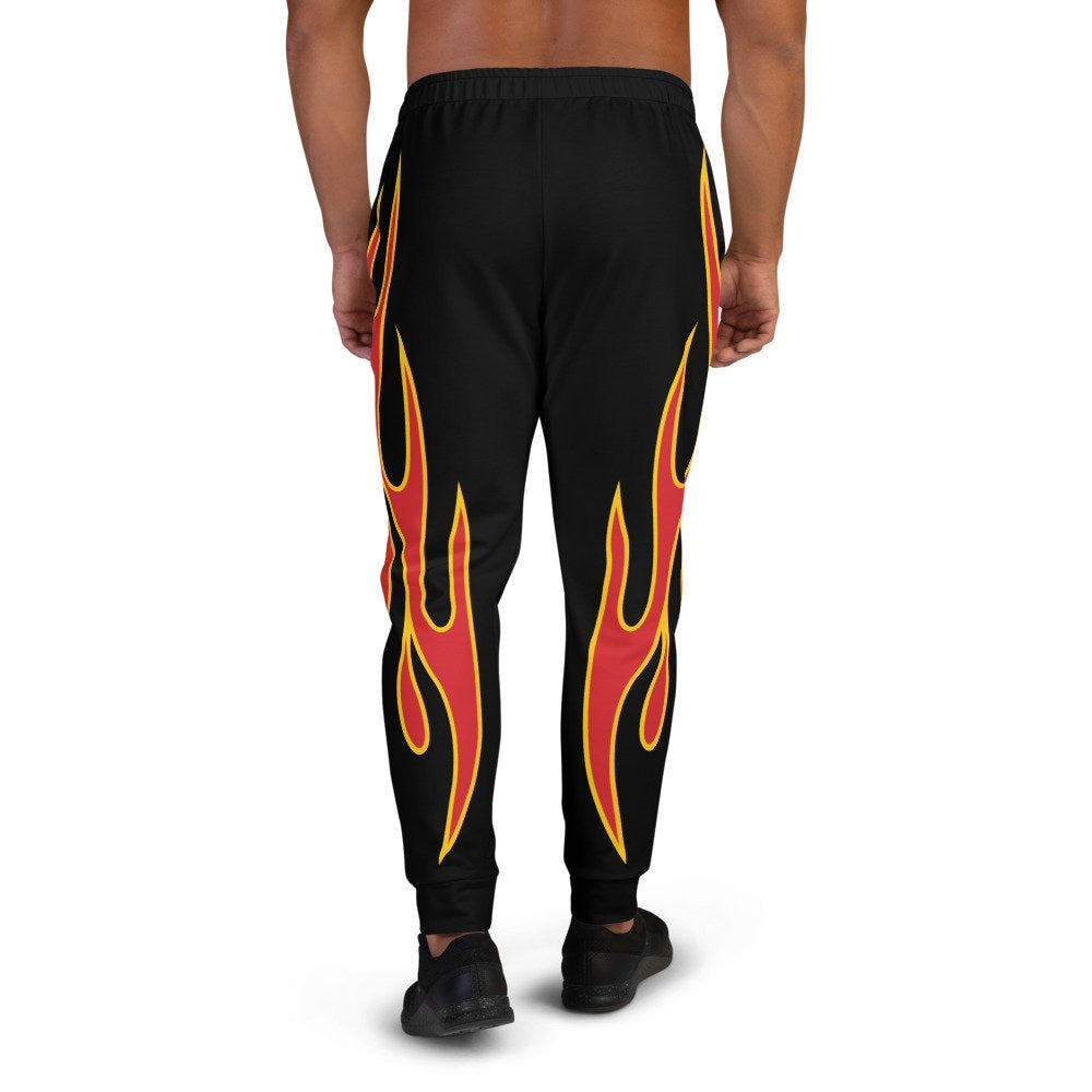 FLAMES Sweatpants, MONSTER TRUCK  Men's Joggers , Biker pants, Mens Biker pants, Hard Rock sweatpants, Flames Pants, Hot Rod pants, Sweats