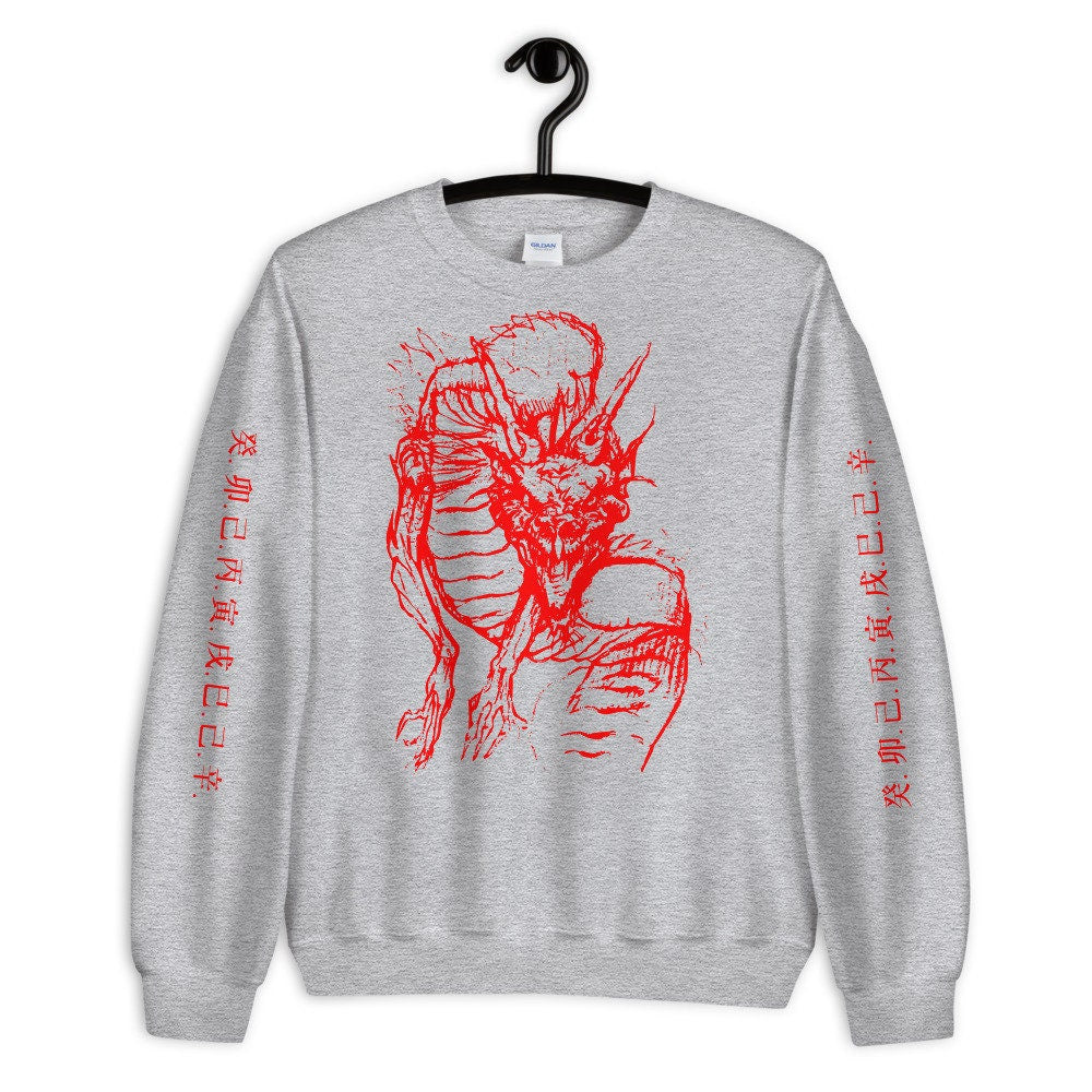 RED DRAGON Sweatshirt, JAPANESE Kanji Shirt