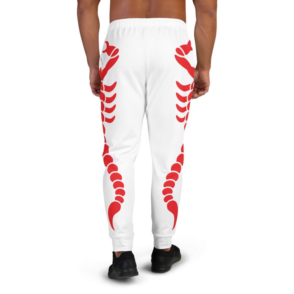 Mens Jiggers, Mens Sweatpants, Mens Pants, RED and White Pants, SCORPION Pants, ATHLEISURE Pants, Comfy Men's Joggers, Mens Loungewear,