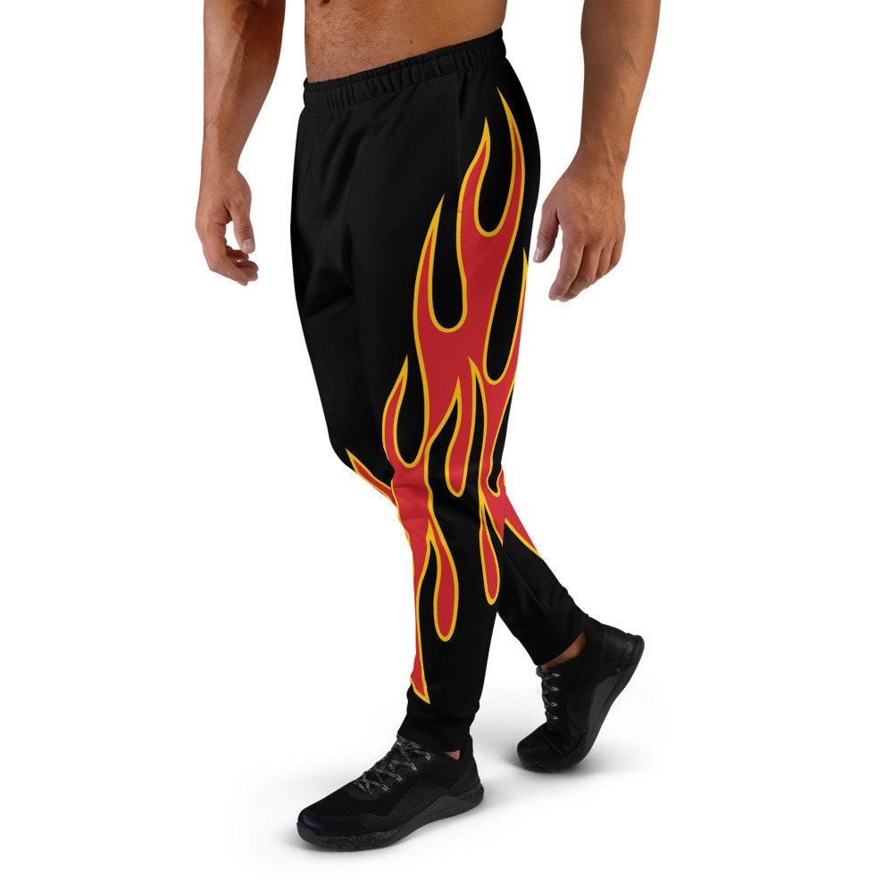 FLAMES Sweatpants, MONSTER TRUCK  Men's Joggers , Biker pants, Mens Biker pants, Hard Rock sweatpants, Flames Pants, Hot Rod pants, Sweats