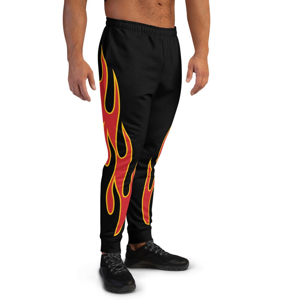 FLAMES Sweatpants, MONSTER TRUCK  Men's Joggers , Biker pants, Mens Biker pants, Hard Rock sweatpants, Flames Pants, Hot Rod pants, Sweats