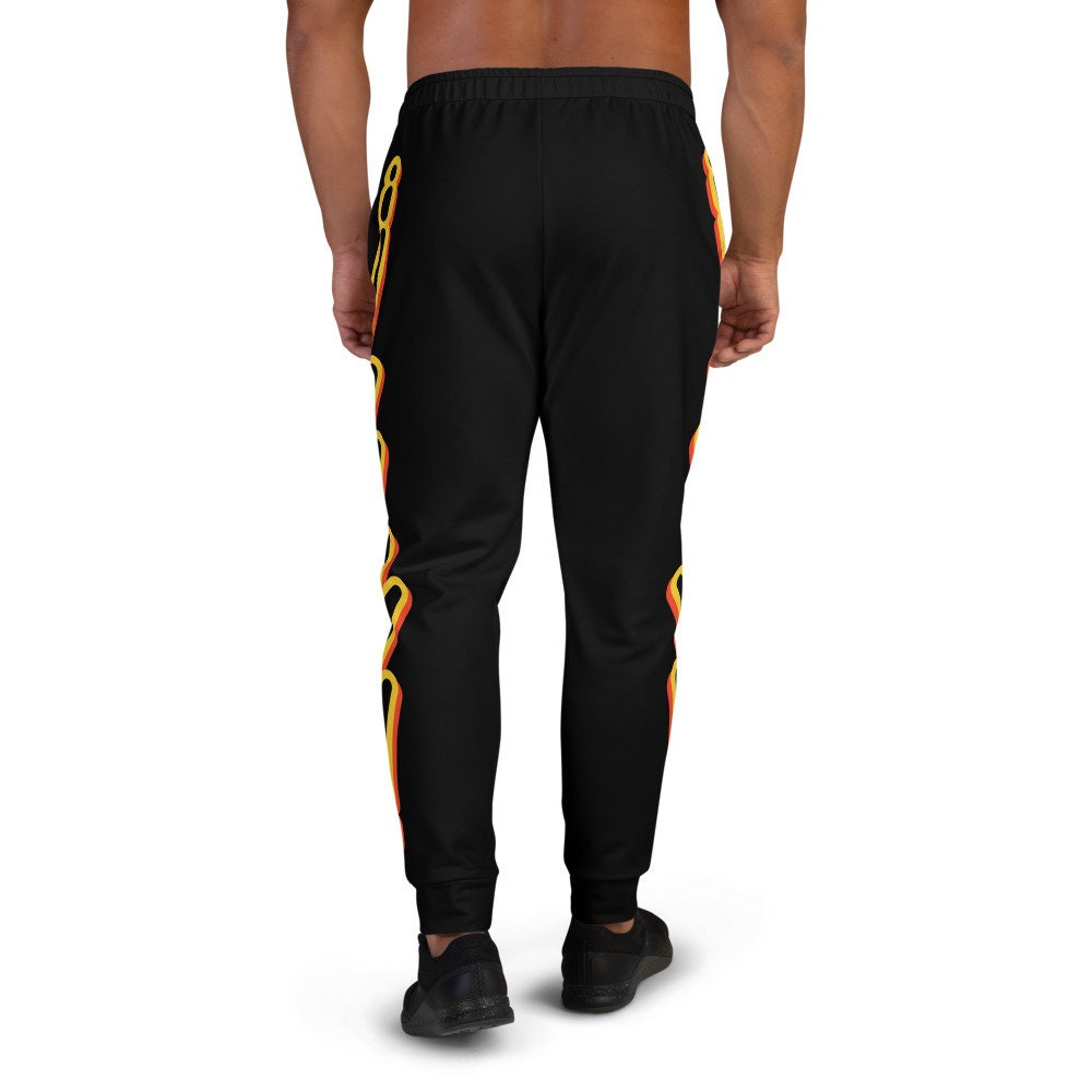 Men's Joggers, Mens Sweatpants, Mens Pants, black and yellow Sweatpants, yellow stripe Sweatpants, Yellow Stripe Joggers, yellow stripe Pant