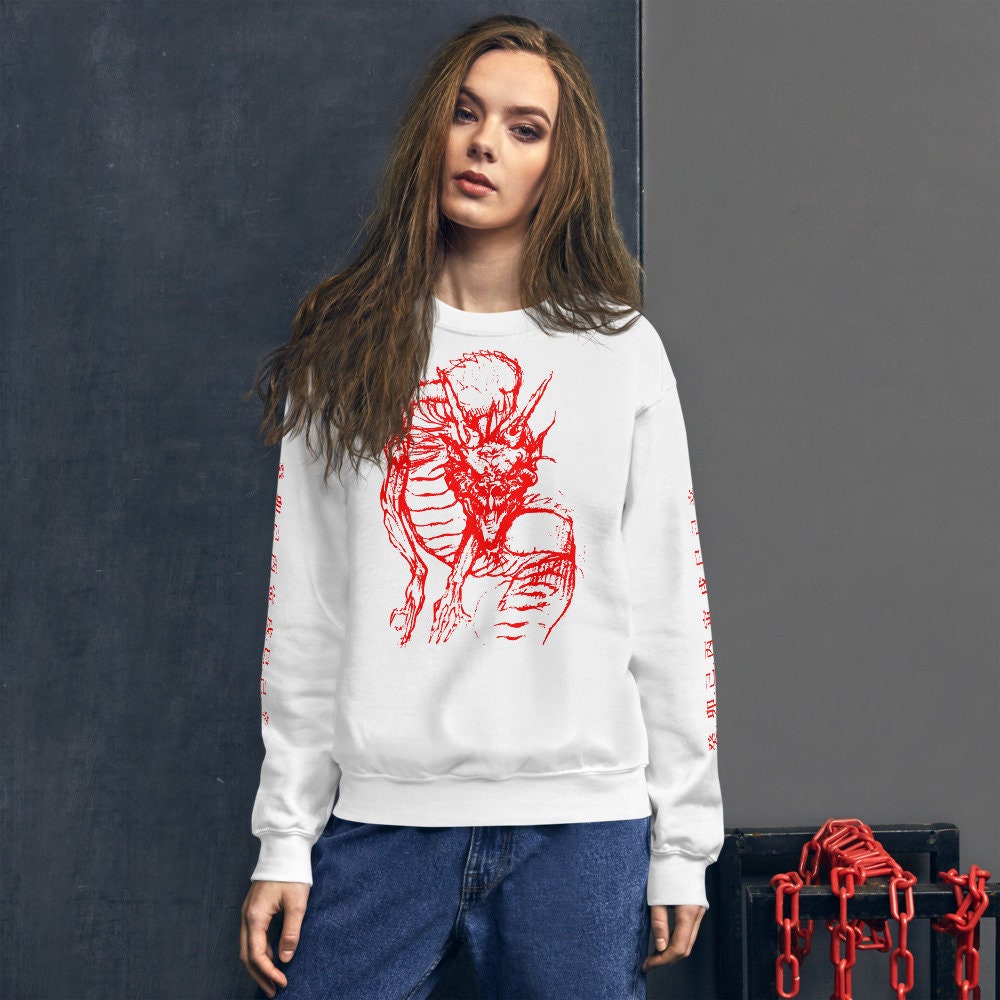 RED DRAGON Sweatshirt, JAPANESE Kanji Shirt