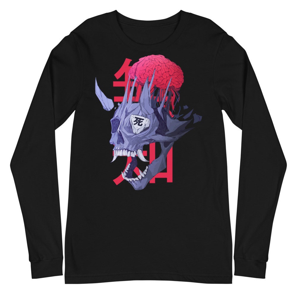 Oni KANJI Sweatshirt, Scull Japan Symbol Shirt