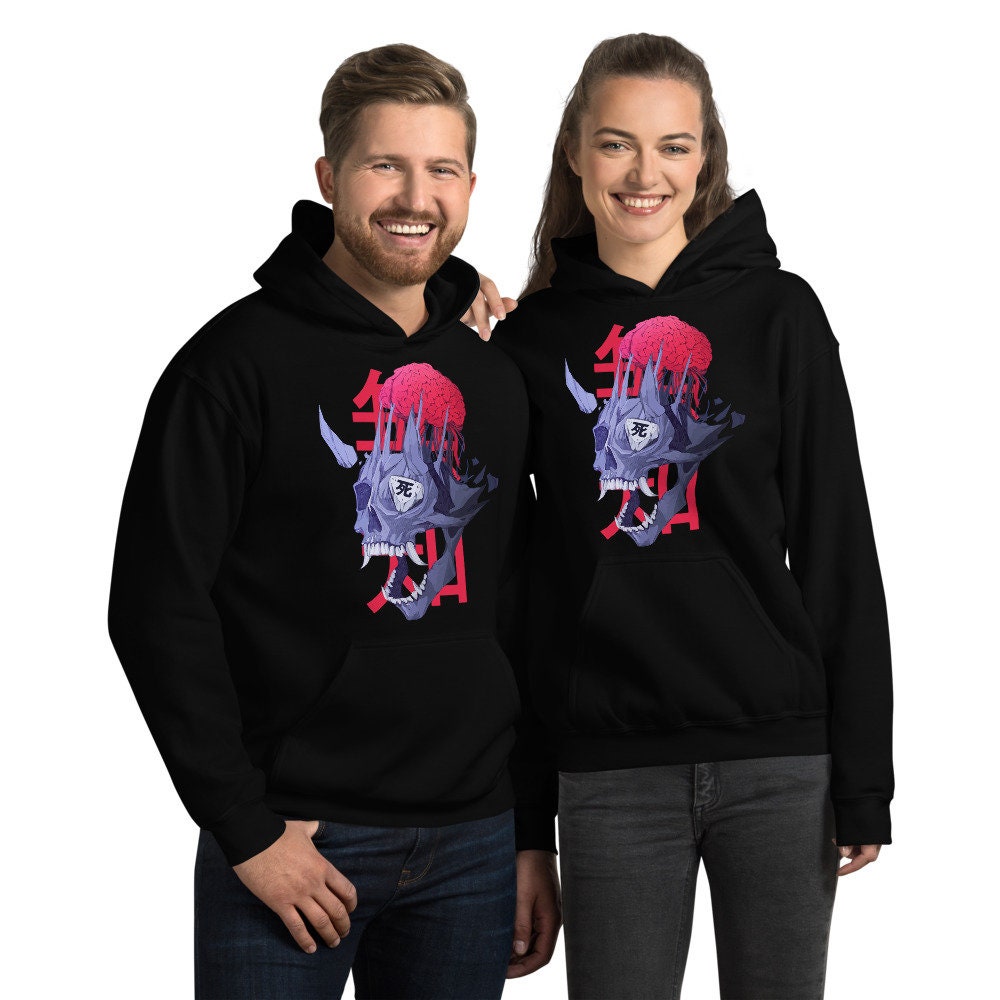 Oni Japanese Hoodie, Kanji Shirt, Oni Demon Shirt, Japanese Sweatshirt, Demon Oni Hoodie