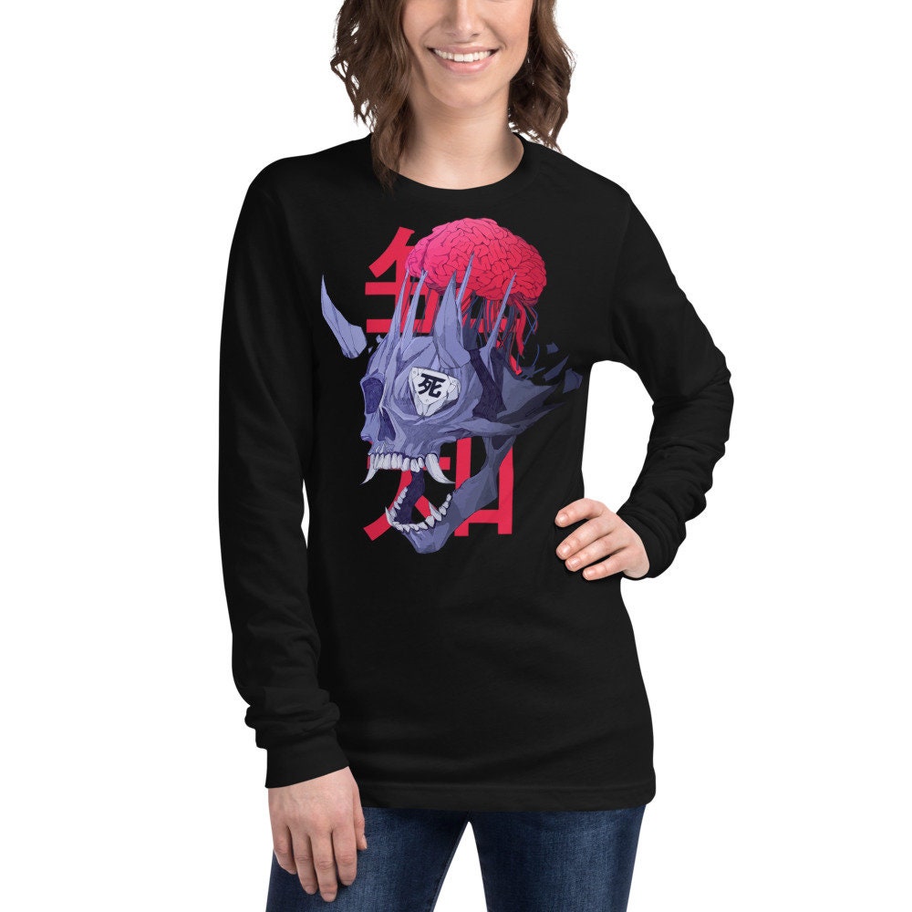 Oni KANJI Sweatshirt, Scull Japan Symbol Shirt