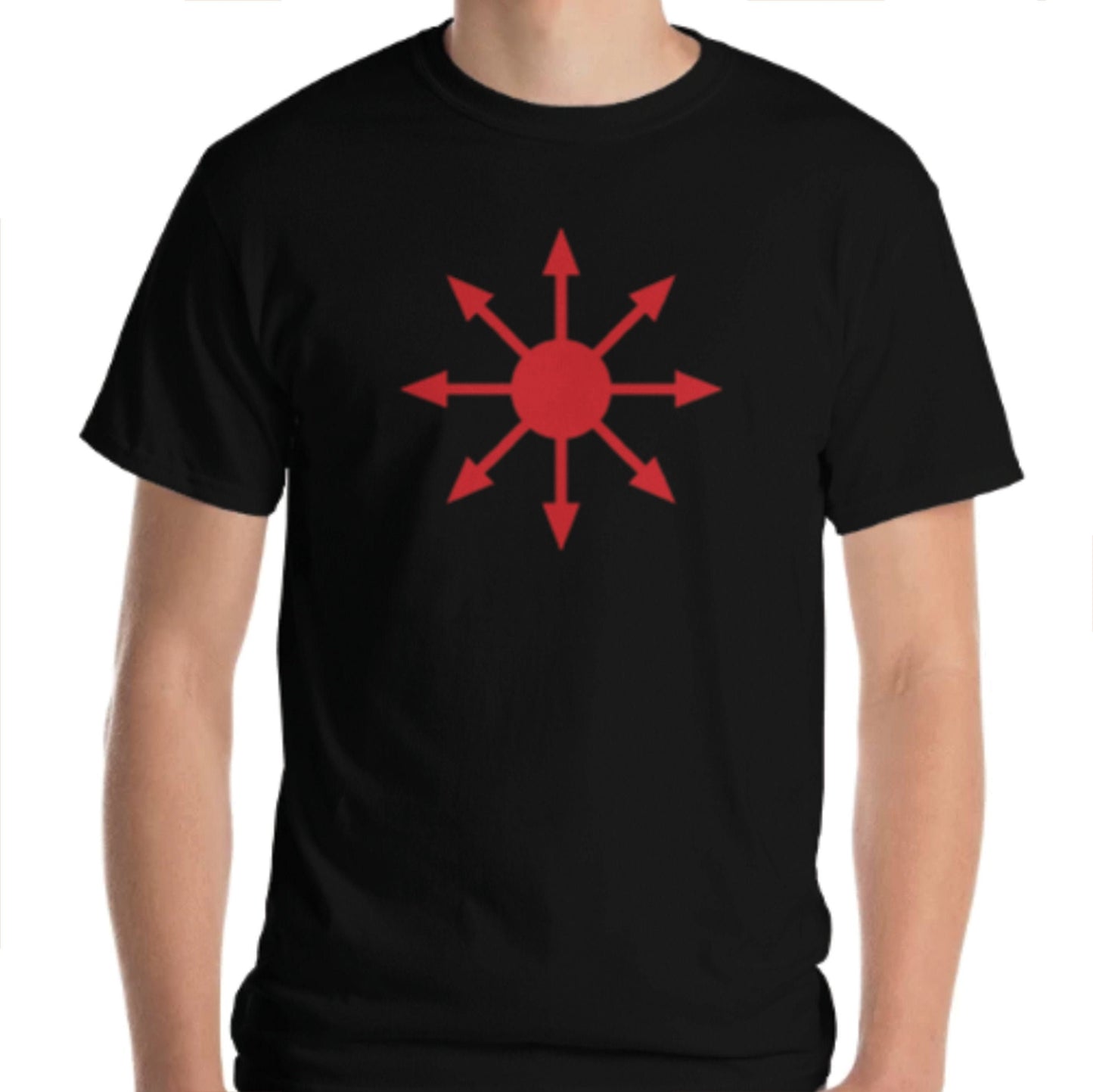 CHAOS T-shirt, 100% Cotton Adult T-Shirt,  star of chaos shirt, black magic shirt, red on black t-shirt, chaos star t-shirt, red star shirt,