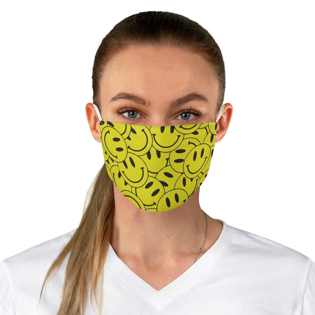 SMILEY Mask, Smiley Face Mask, Yellow Adjustable Mask ,Mask for men, Washable Adult Face Mask, washable mask, reusable mask, face mask adult