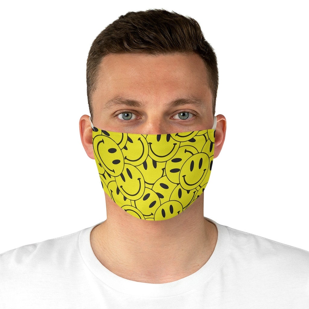 SMILEY Mask, Smiley Face Mask, Yellow Adjustable Mask ,Mask for men, Washable Adult Face Mask, washable mask, reusable mask, face mask adult