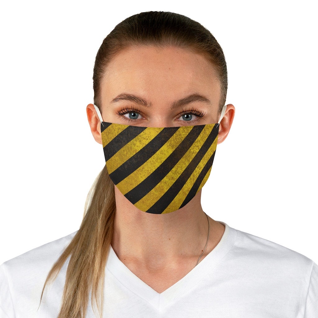 Danger Face Mask, Danger Zone Mask, Caution Mask, Hazard Mask, Worker Mask, Black And Yellow Stripes Mask, Barricade Mask, Warning Mask,