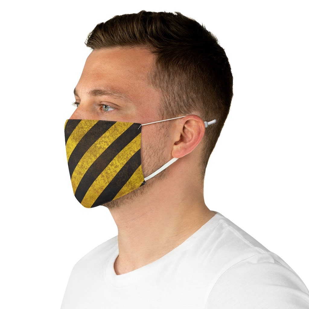 Danger Face Mask, Danger Zone Mask, Caution Mask, Hazard Mask, Worker Mask, Black And Yellow Stripes Mask, Barricade Mask, Warning Mask,