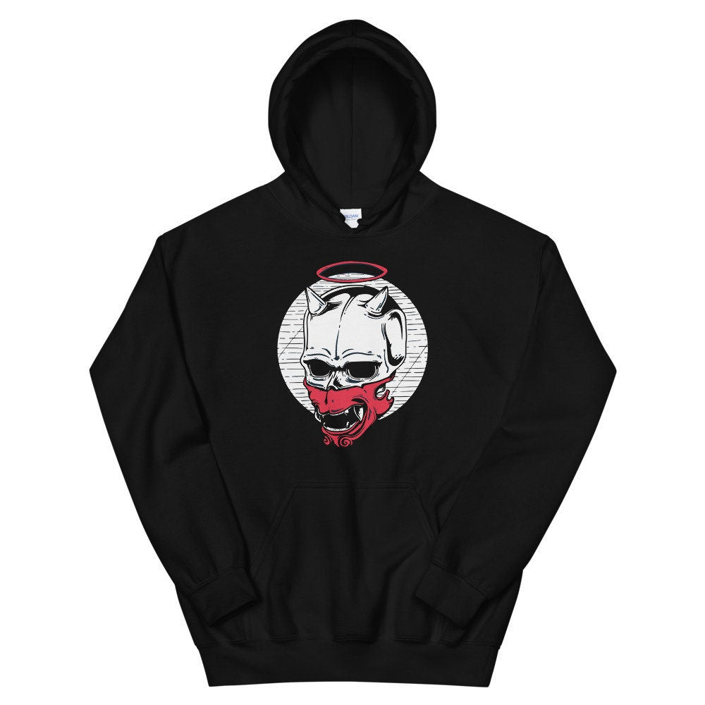 ONI SCULL HOODIE, Japanese Oni Shirt