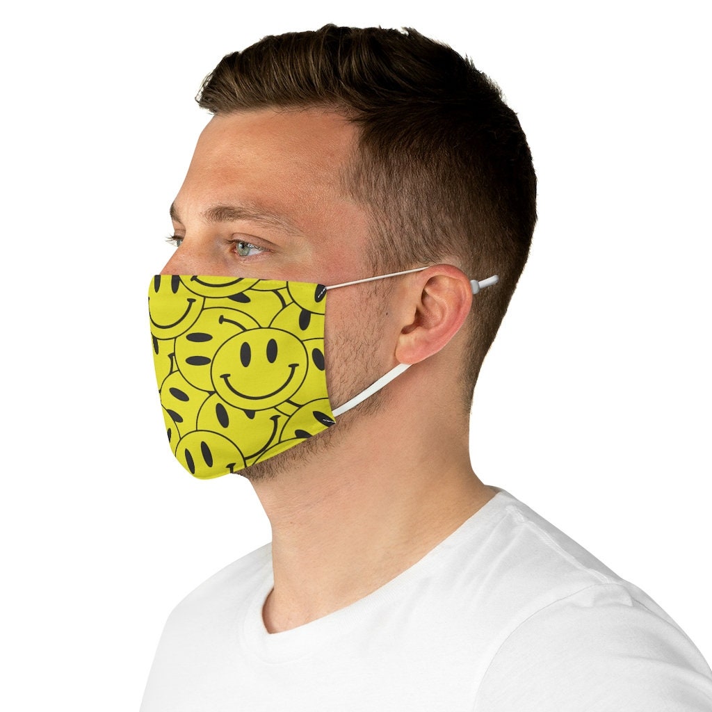 SMILEY Mask, Smiley Face Mask, Yellow Adjustable Mask ,Mask for men, Washable Adult Face Mask, washable mask, reusable mask, face mask adult