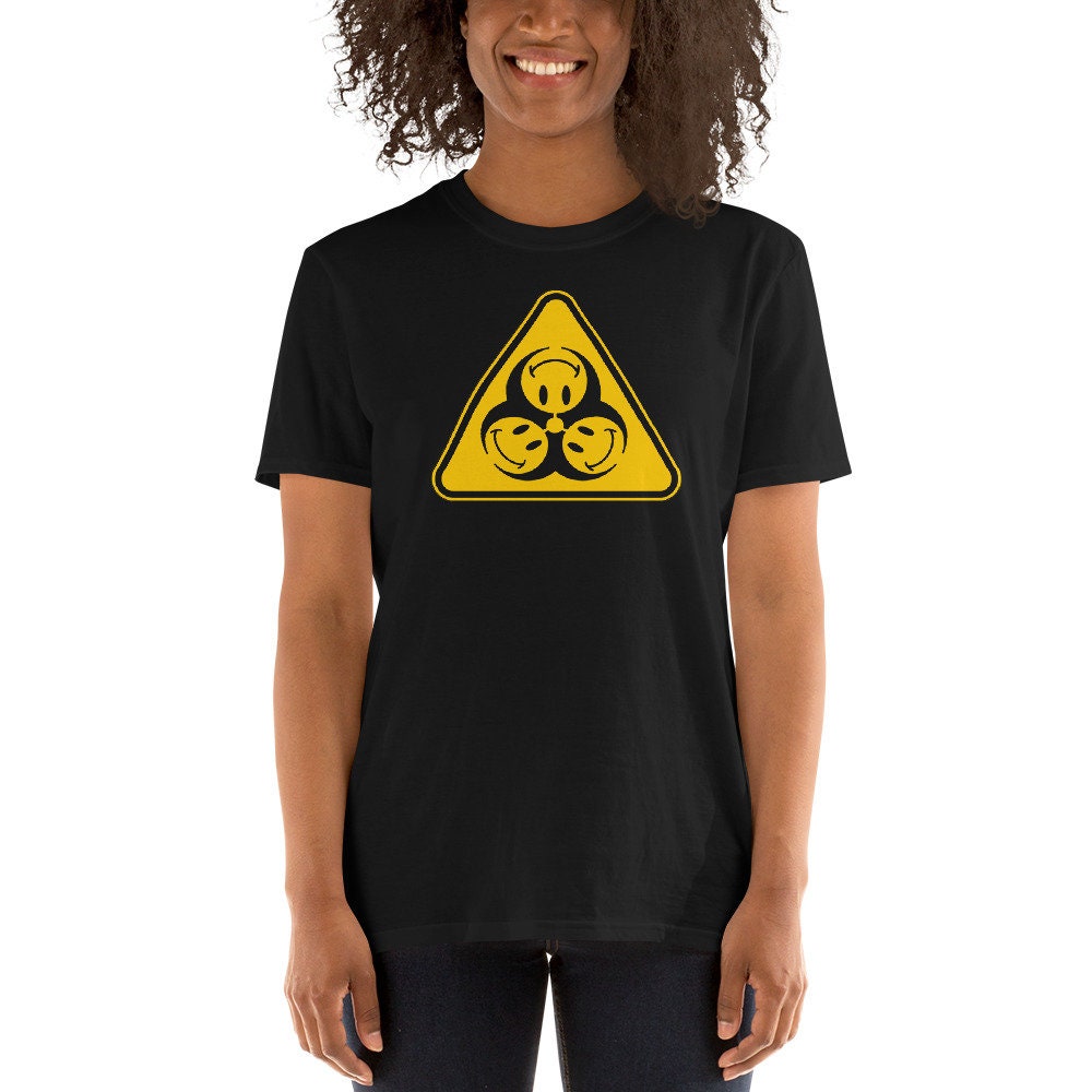 Biohazard T-Shirt, Trippy Shirt, Smiley Face T-shirt, Bio-hazard Logo T-shirt, Bio Hazard Sign T-shirt, Acid Trip T-Shirt, Acid Rave T-shirt