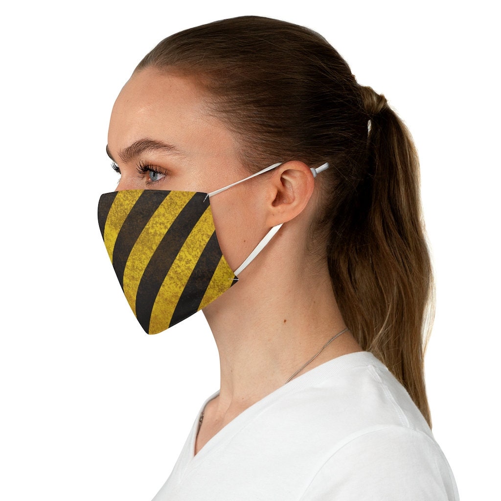 Danger Face Mask, Danger Zone Mask, Caution Mask, Hazard Mask, Worker Mask, Black And Yellow Stripes Mask, Barricade Mask, Warning Mask,