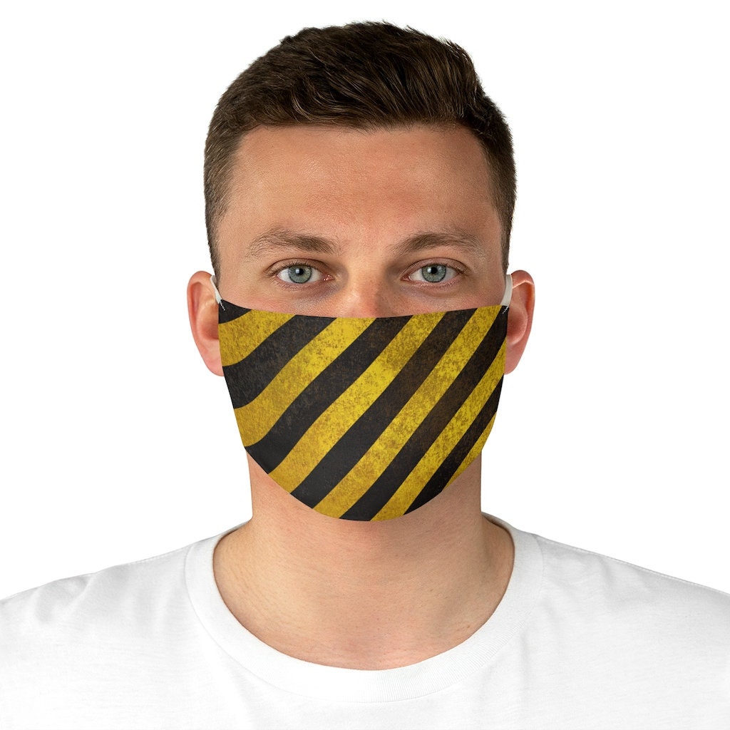 Danger Face Mask, Danger Zone Mask, Caution Mask, Hazard Mask, Worker Mask, Black And Yellow Stripes Mask, Barricade Mask, Warning Mask,