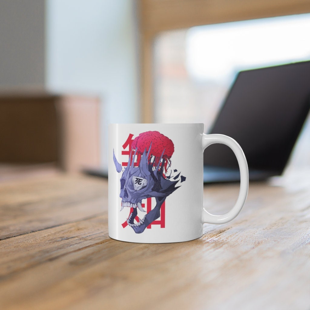 Oni Demon Mug, Japanese Demon Mug, Hannya Mug, Kanji Mug, Yokai Mug, Japanese Warrior mug, Oni demon cup, Oni Coffee Mug, Japanese Tea Cup