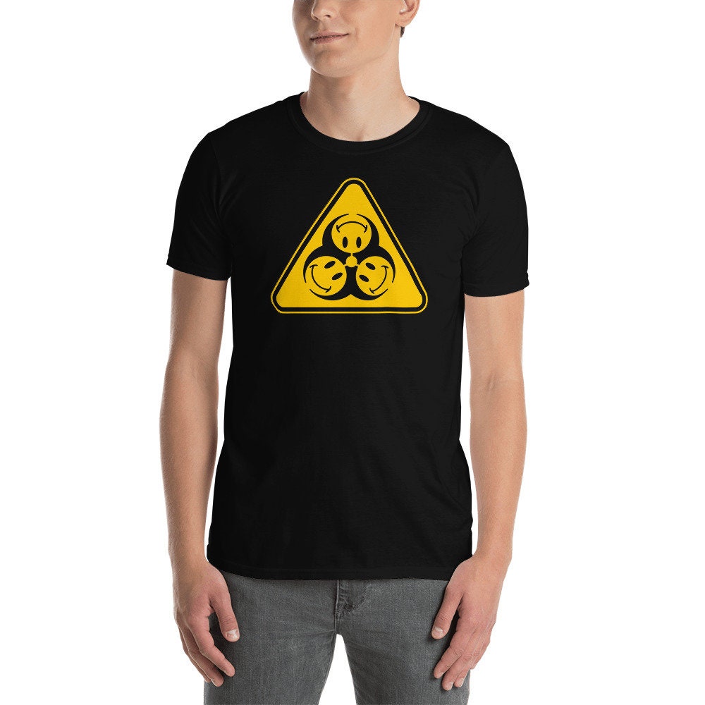 Biohazard T-Shirt, Trippy Shirt, Smiley Face T-shirt, Bio-hazard Logo T-shirt, Bio Hazard Sign T-shirt, Acid Trip T-Shirt, Acid Rave T-shirt