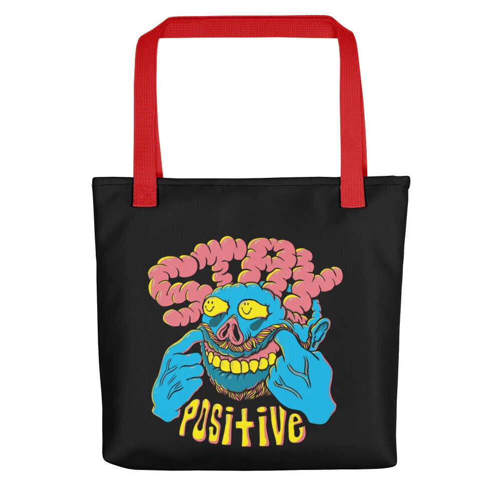 Trippy Tote Bag, smiley face Tote bag, Positive Tote bag, Positivity Tote bag, Positive Tote bag, Good Vibes Tote bag, Smile Tote bag