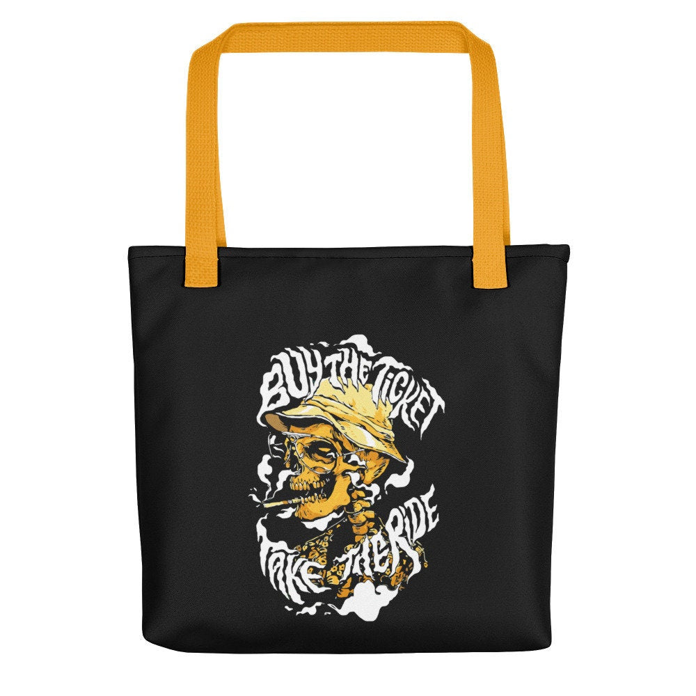 Fear and Loathing in Las Vegas Tote bag, buy the ticket take the ride Tote Bag, Trippy Tote Bag, 420 tote Bag, Weed tote bag, Psychedelic