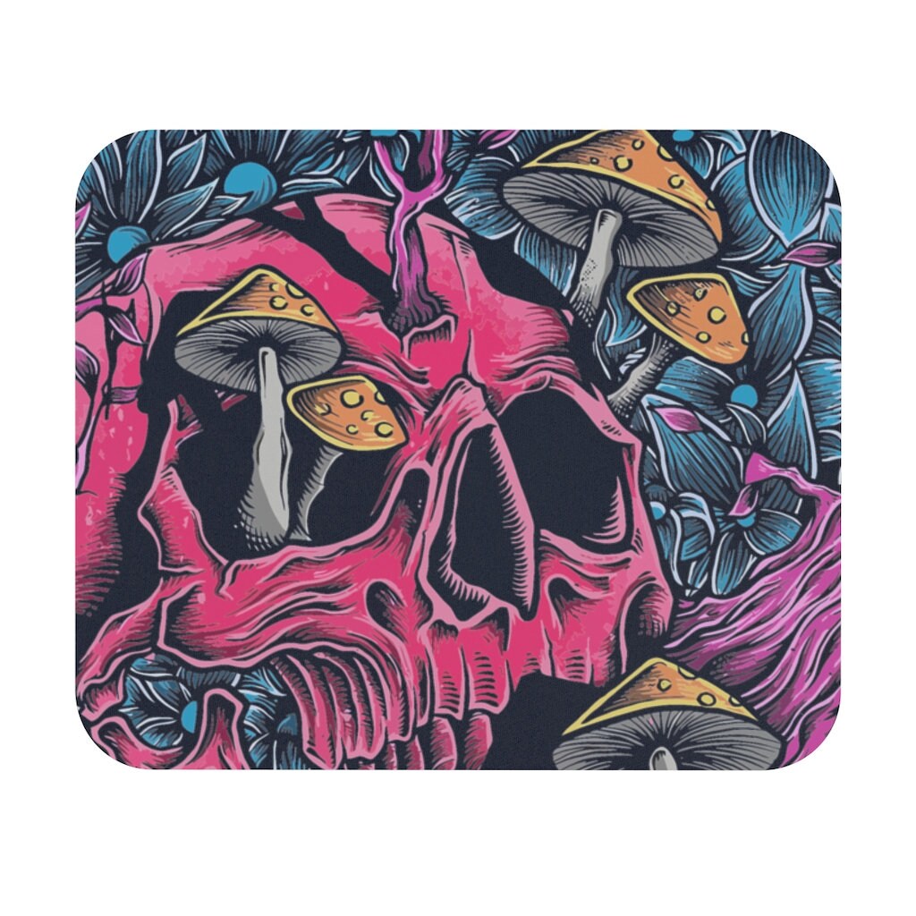 Mushroom Mouse Pad, Mushroom Gift, Trippy Gift, Scull Gift, Psychedelic gift, trippy Accessories, Rave gift,