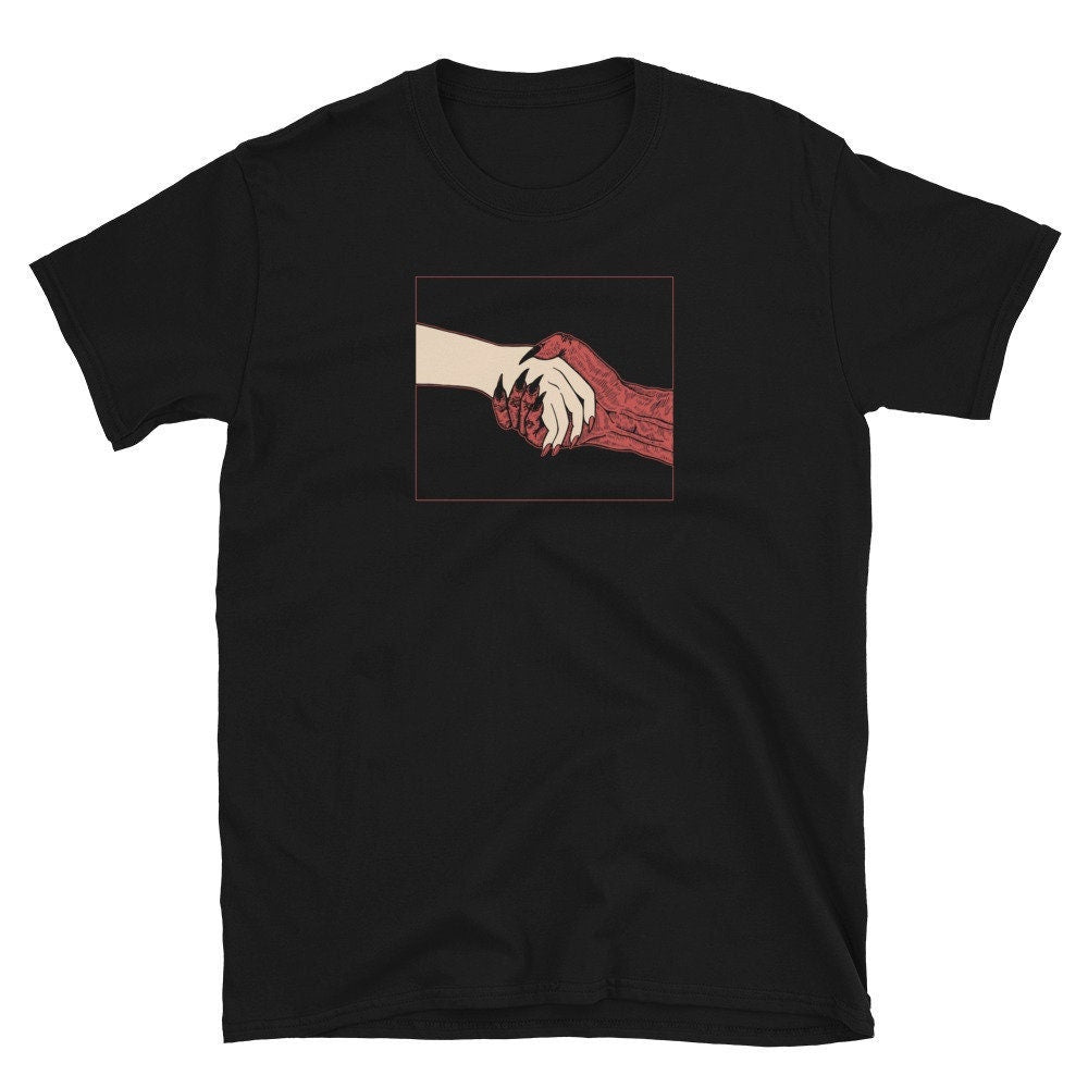 Hand shake Shirt, Deal Shirt, Cool shirt, Gothic shirt, Edgy shirt, Satanic shirt, Devil shirt, Goth shirt, Satan shirt, Trippy shirt,