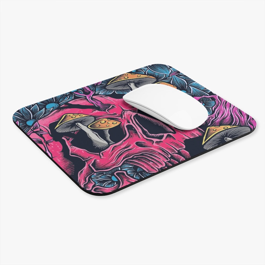 Mushroom Mouse Pad, Mushroom Gift, Trippy Gift, Scull Gift, Psychedelic gift, trippy Accessories, Rave gift,