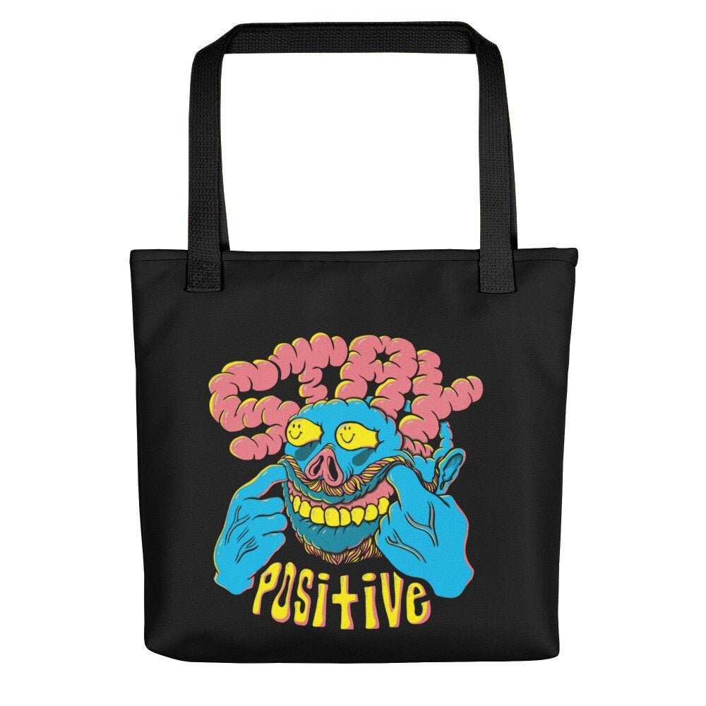 Trippy Tote Bag, smiley face Tote bag, Positive Tote bag, Positivity Tote bag, Positive Tote bag, Good Vibes Tote bag, Smile Tote bag