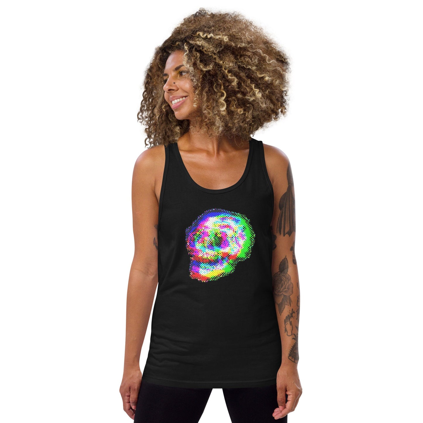 Scull Tank Top, Edgy Shirt, Rave Shirt, Devil Tank Top, Satanic Tank Top, Goth Tank Top, Satan Tank Top, Trippy Tank Top, Funny Scull Shirt,