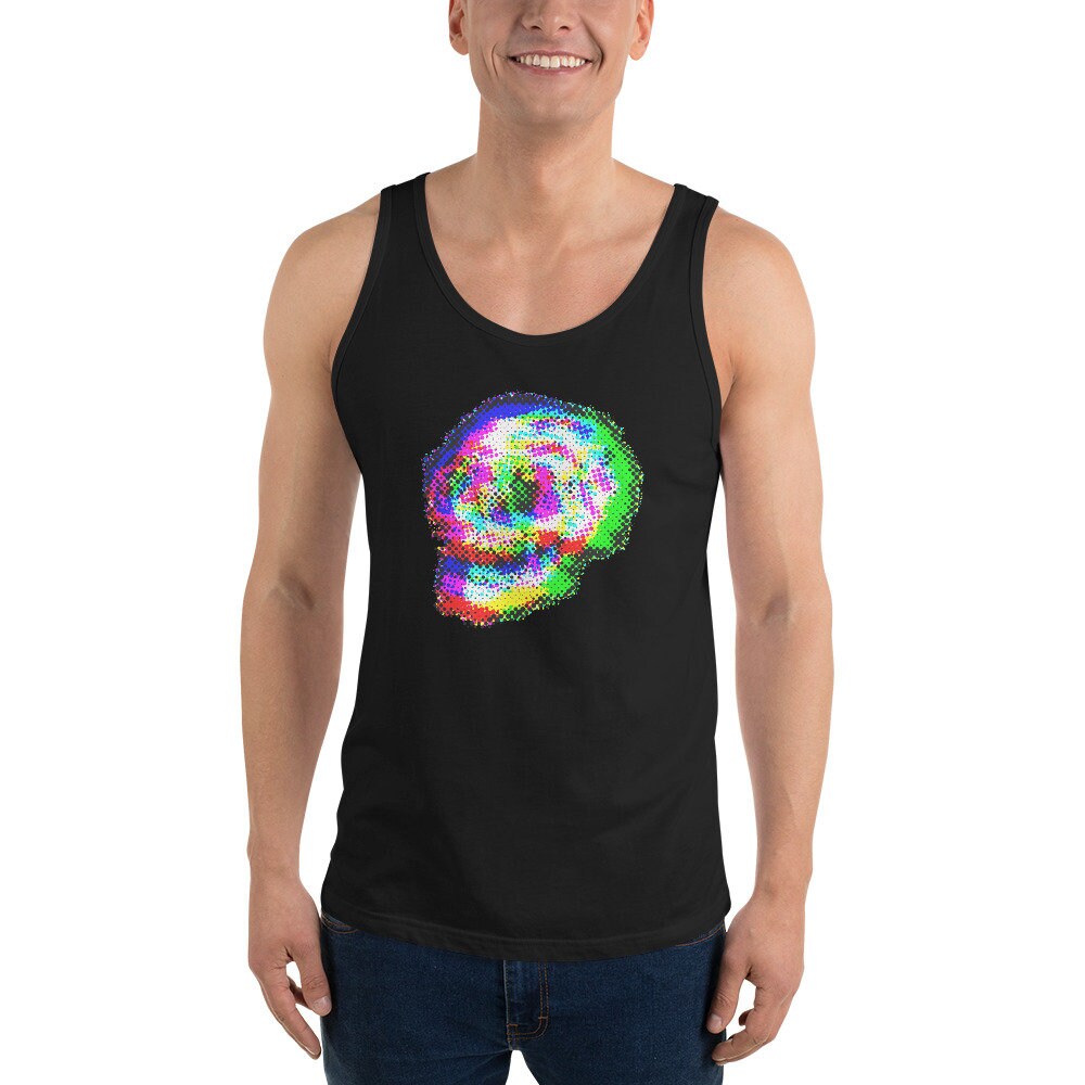 Scull Tank Top, Edgy Shirt, Rave Shirt, Devil Tank Top, Satanic Tank Top, Goth Tank Top, Satan Tank Top, Trippy Tank Top, Funny Scull Shirt,